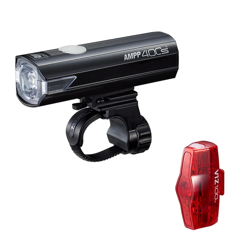 Cateye Ampp 400S & VIZ100 Usb-c 10 Lightset - Black