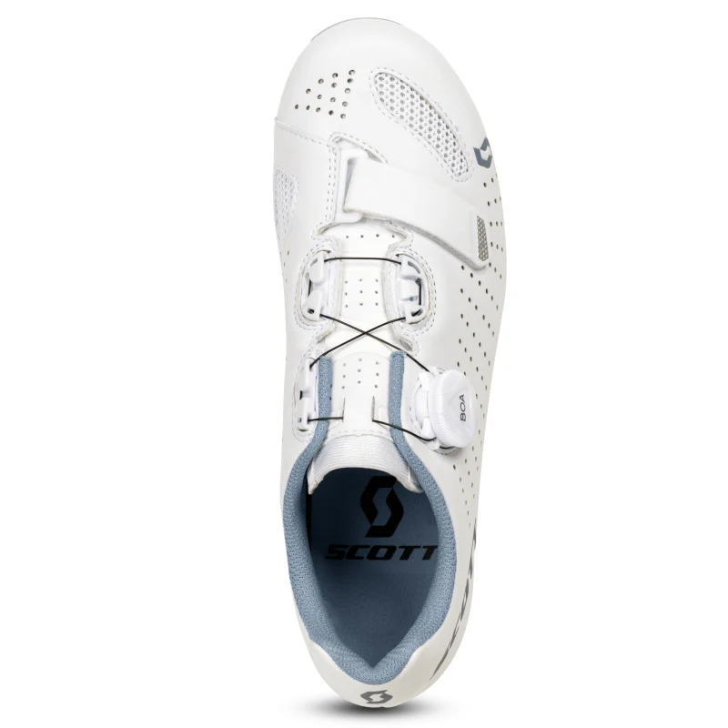 Scott Comp Boa Womens Road Shoes - Matt White / Light Blue - Image 2